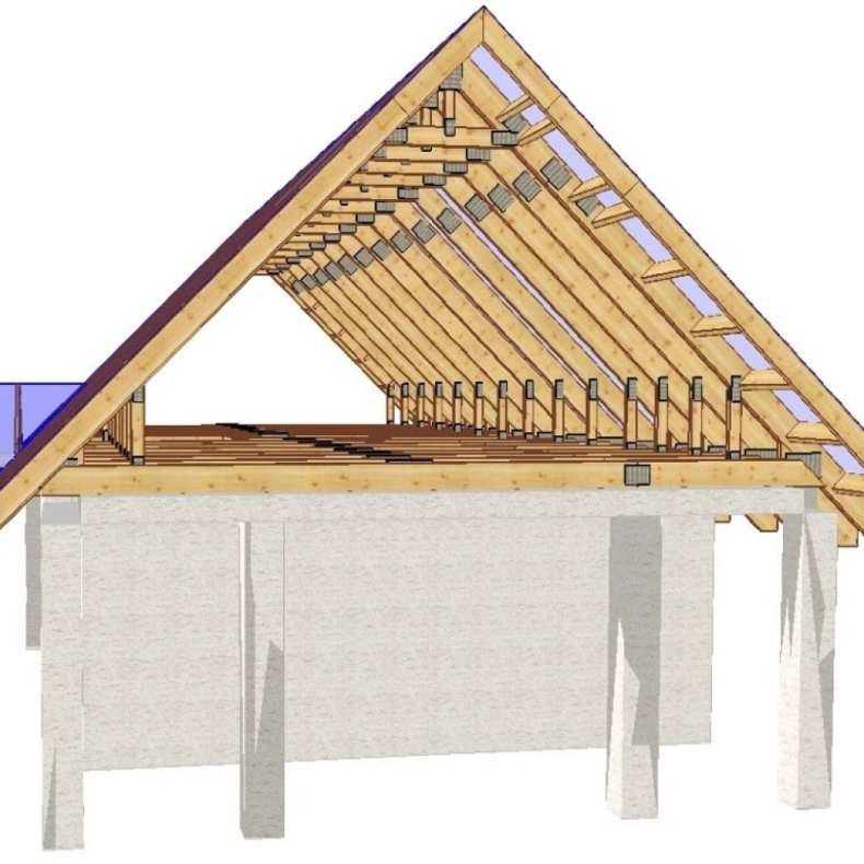 Стропильная система двухскатной крыши: расчет снеговой нагрузки, угла наклона, шага, длинны и диаметра стропил