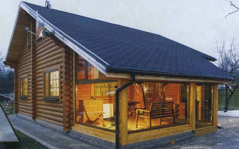 Баня с домом под одной крышей: практичные фото-варианты одно и двухэтажных жилых домов с совмещенной или пристроенной сауной