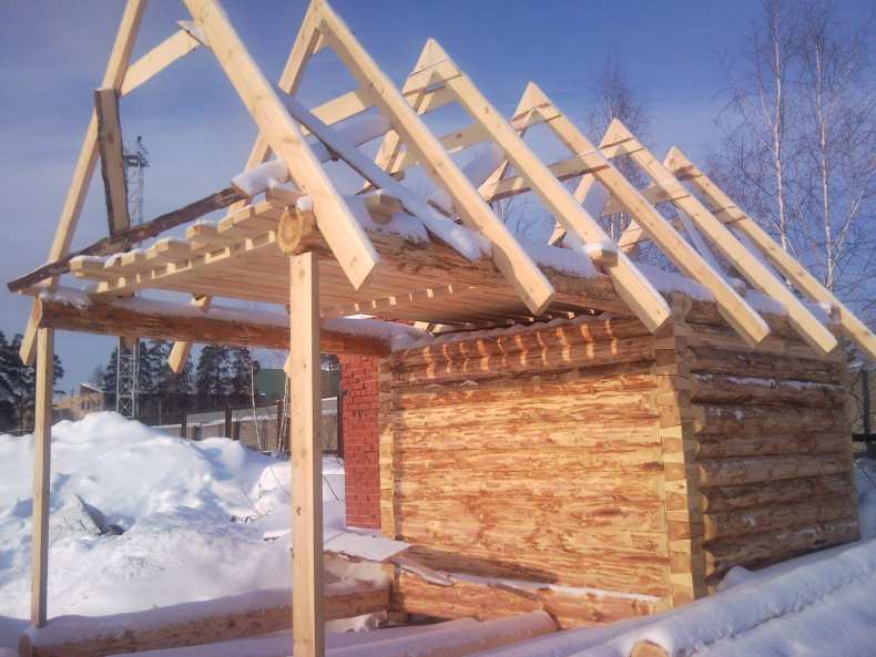 Как сделать крышу на бане: строим поэтапно из сруба односкатную и двускатную крышу + схема монтажа стропильной системы